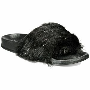 INC International Concepts Faux Fur Slippers Slide